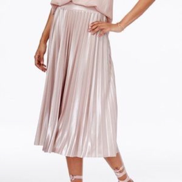 RACHEL Rachel Roy Dresses & Skirts - Rachel by Rachel Roy Pleated Metallic Pink Skirt